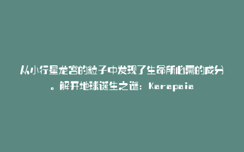 从小行星龙宫的粒子中发现了生命所必需的成分。解开地球诞生之谜：Karapaia