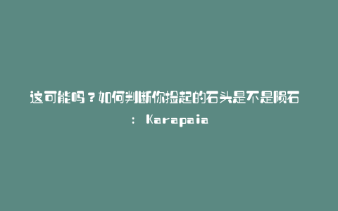 这可能吗?如何判断你捡起的石头是不是陨石 : Karapaia