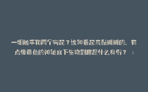 一根触手和两个突起?这种看起来黏糊糊的,有点像章鱼的神秘水下生物到底是什么身份? : 卡拉帕亚