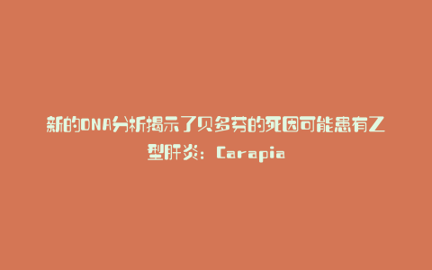 新的DNA分析揭示了贝多芬的死因可能患有乙型肝炎：Carapia