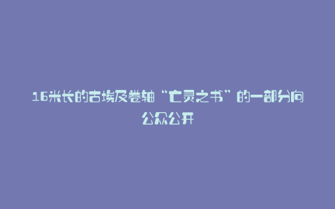 16米长的古埃及卷轴“亡灵之书”的一部分向公众公开