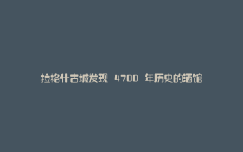 拉格什古城发现 4700 年历史的酒馆
