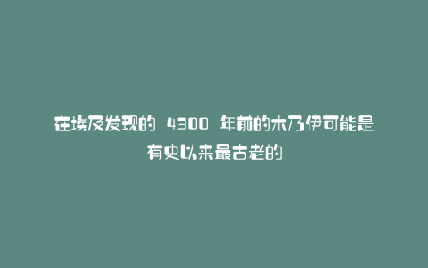 在埃及发现的 4300 年前的木乃伊可能是有史以来最古老的