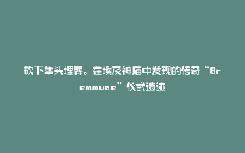 砍下隼头埋葬。在埃及神庙中发现的传奇“Bremmuae”仪式遗迹