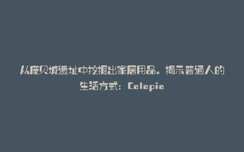 从庞贝城遗址中挖掘出家居用品。揭示普通人的生活方式:Calapia