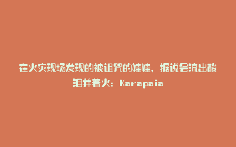在火灾现场发现的被诅咒的娃娃，据说会流出酸泪并着火：Karapaia