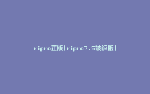 ripro正版(ripro7.5破解版)