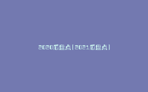 2020瓜盘点(2021瓜盘点)