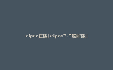 ripro正版(ripro7.5破解版)