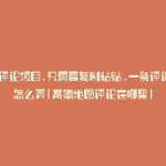 高德评论项目,只需要复制粘贴,一条评论8块怎么弄(高德地图评论在哪里)