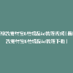 最新修改支付宝6位极品id教程视频(最新修改支付宝6位极品id教程下载)