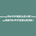 hadoop伪分布式集群安装步骤(hadoop集群伪分布式搭建实验报告)