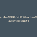 python零基础入门视频(python零基础教程视频教程)