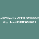 黑马程序员python就业班视频(黑马程序员python程序开发案例教程)