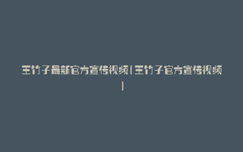 王竹子最新官方宣传视频(王竹子官方宣传视频)