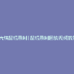鼠大侠鼠标录制(鼠标录制回放视频教程)